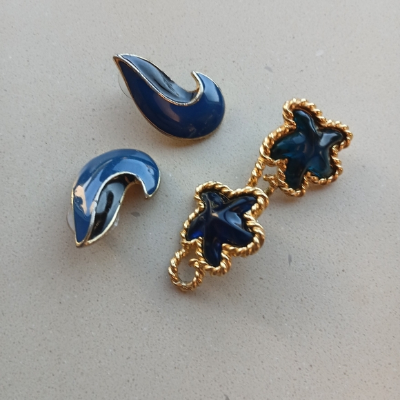 Earrings. 11 Pair Are Pierced And 1 Pair Is Clip On. - Picture 15 of 16